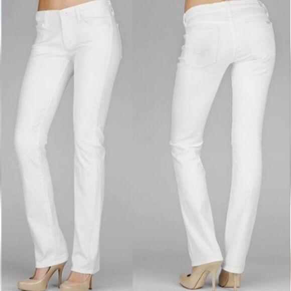 7FAM 7 for all Mankind Classic Straight Leg White Jeans Size 27 - Picture 1 of 12